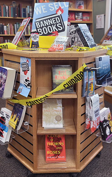 Banned books display