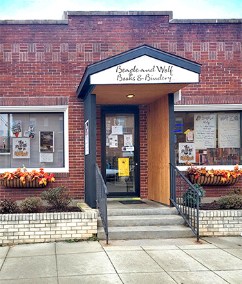 Beagle and Wolf Books & Bindery storefront