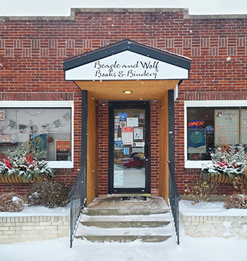 Beagle and Wolf Books & Bindery storefront