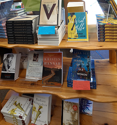 Display of books being discussed in book groups