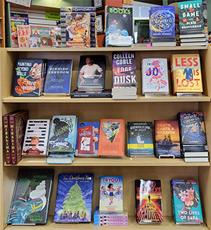 Display of books from the holiday catalog